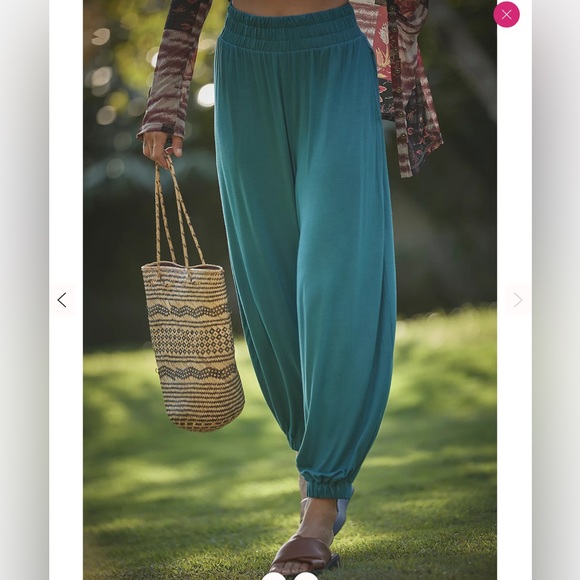 FREE PEOPLE BEACH Ali pants pockets super soft elastic waistband blue size XS - Picture 5 of 13